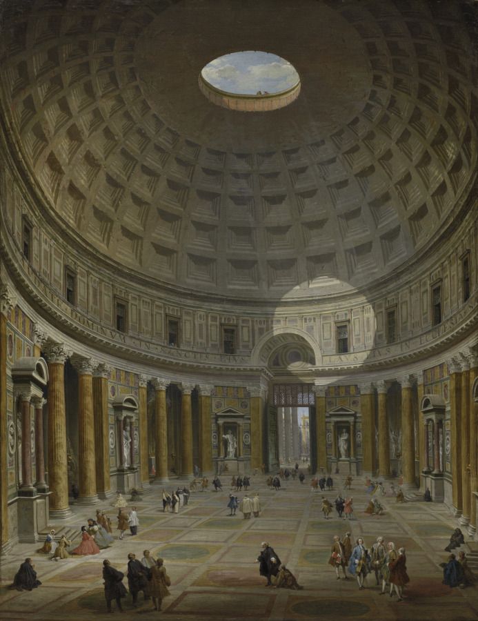 Interior of the Pantheon, Rome by Giovanni Paolo Panini